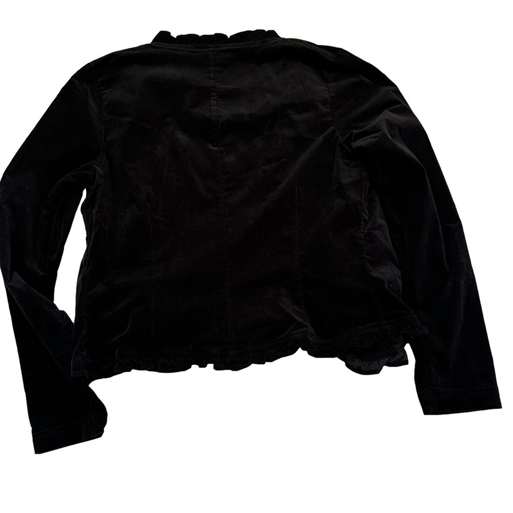 Boston Proper Women's Black Corduroy Blazer Size 10 Ruffle Details Buttons NEW - Picture 13 of 13